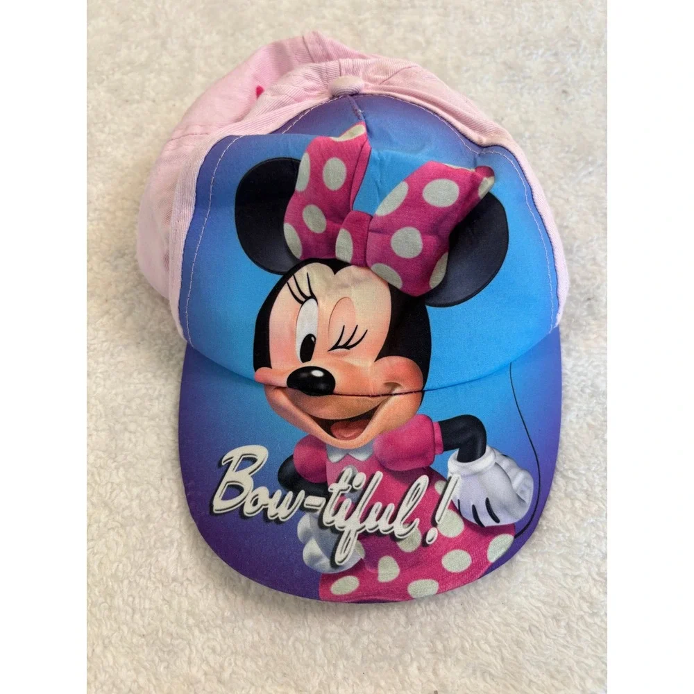 Disney Minnie Mouse‎ Girls Pink Blue Bow-tiful Baseball Hat Adjustable Cap